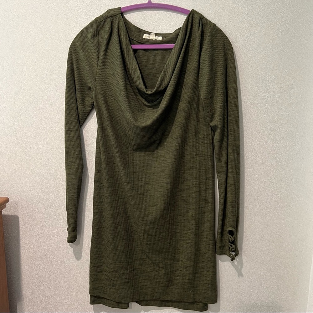 Anthropologie Pure + Good green shirt dress size medium